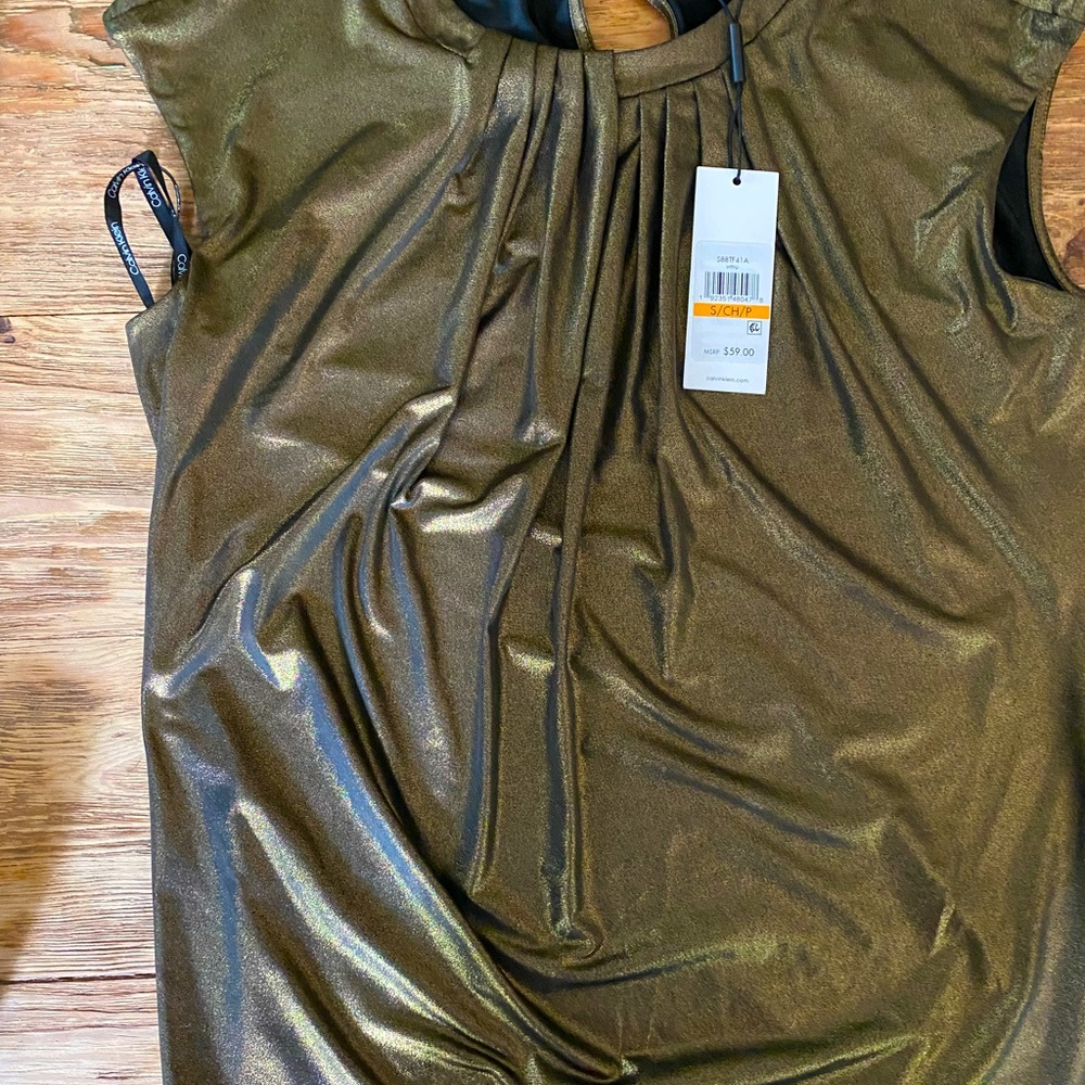 Calvin Klein shimmer sleeveless blouse size small